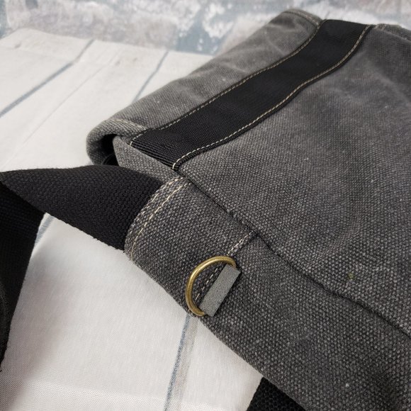 Vintage 90s Canvas Crossbody Bag Red Star Gray - Picture 11 of 13